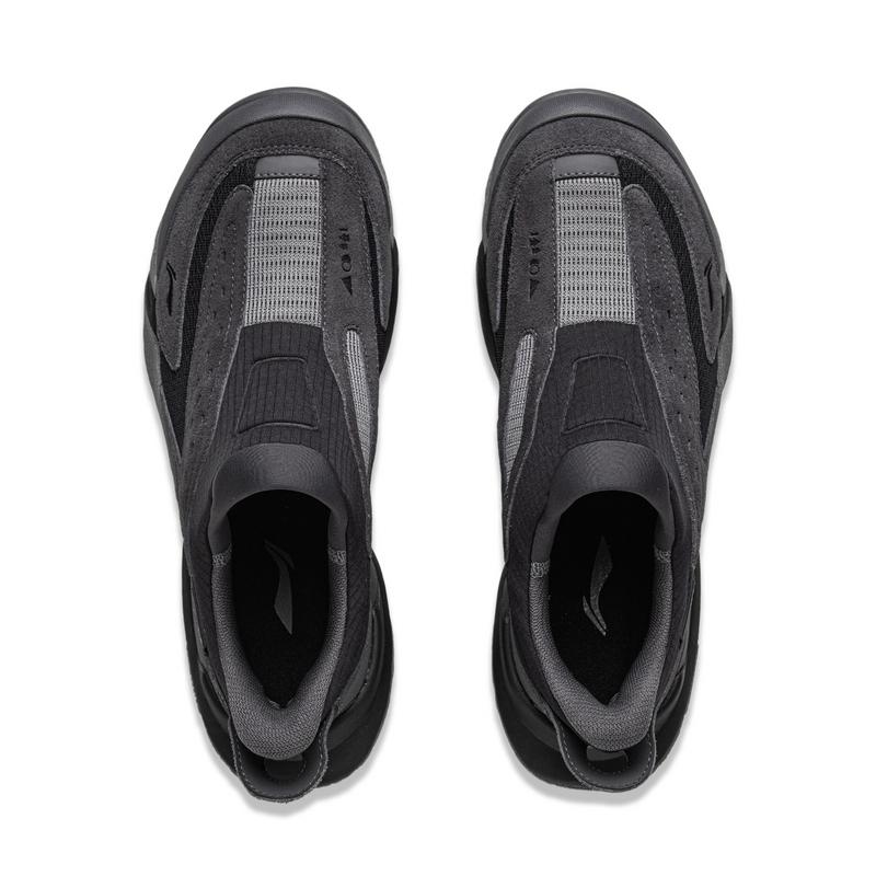 New LiNing CF Tracing Shock Absorbers Rebound Low top Outdoor Shoes Unisex Gray Black AHCV073-4