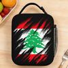 Lebanon Flag Lunch Bag Kawaii Office Lunch Box Print Portable Insulated Tote Food Bags