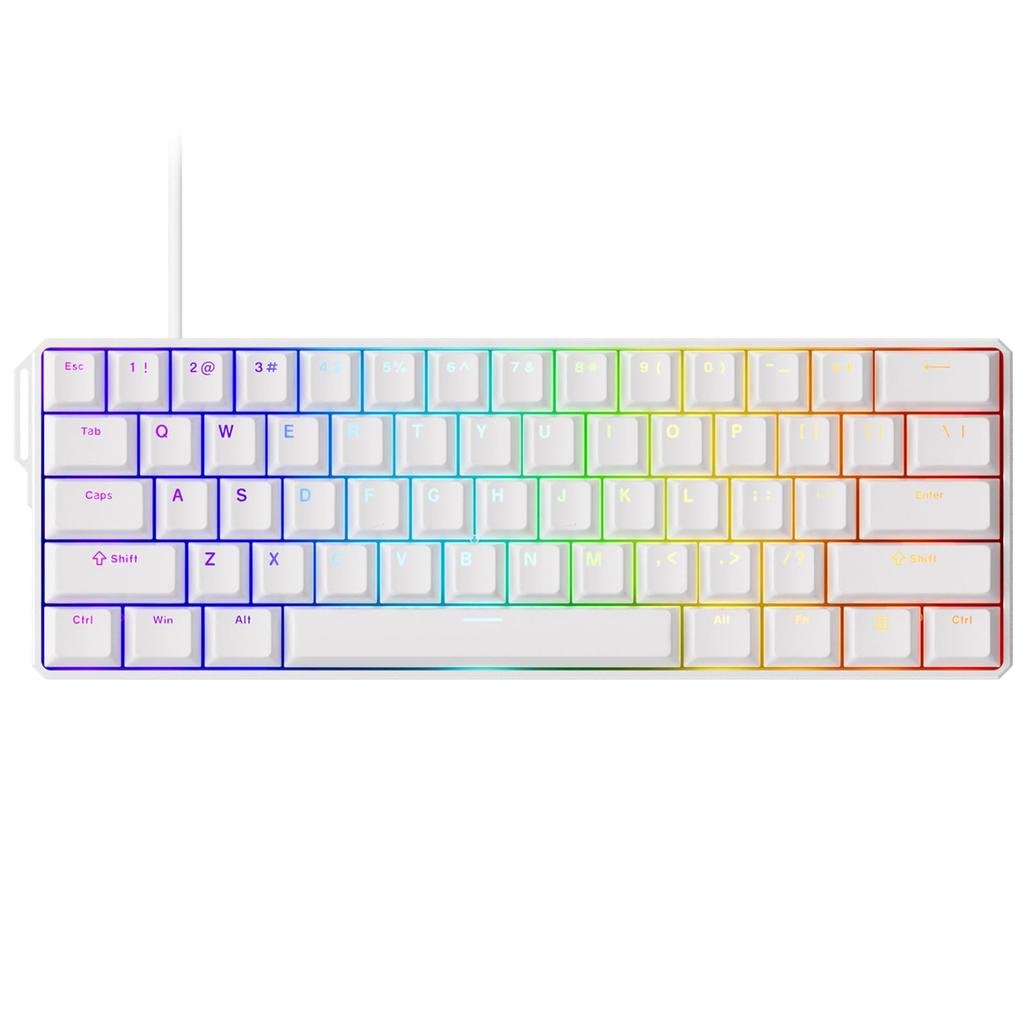 MonsGeek FUN60 Ultra Wired Gaming Keyboard with TMR Aluminum Rapid Akko Glare Magnetic English 8K MagMech Switch SnapKeys and White Sensor, Body,