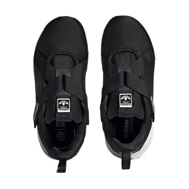 adidas Originals Flex Series 2.0 Low Top Sports Casual Shoes Kids Sneakers Black White HQ6063