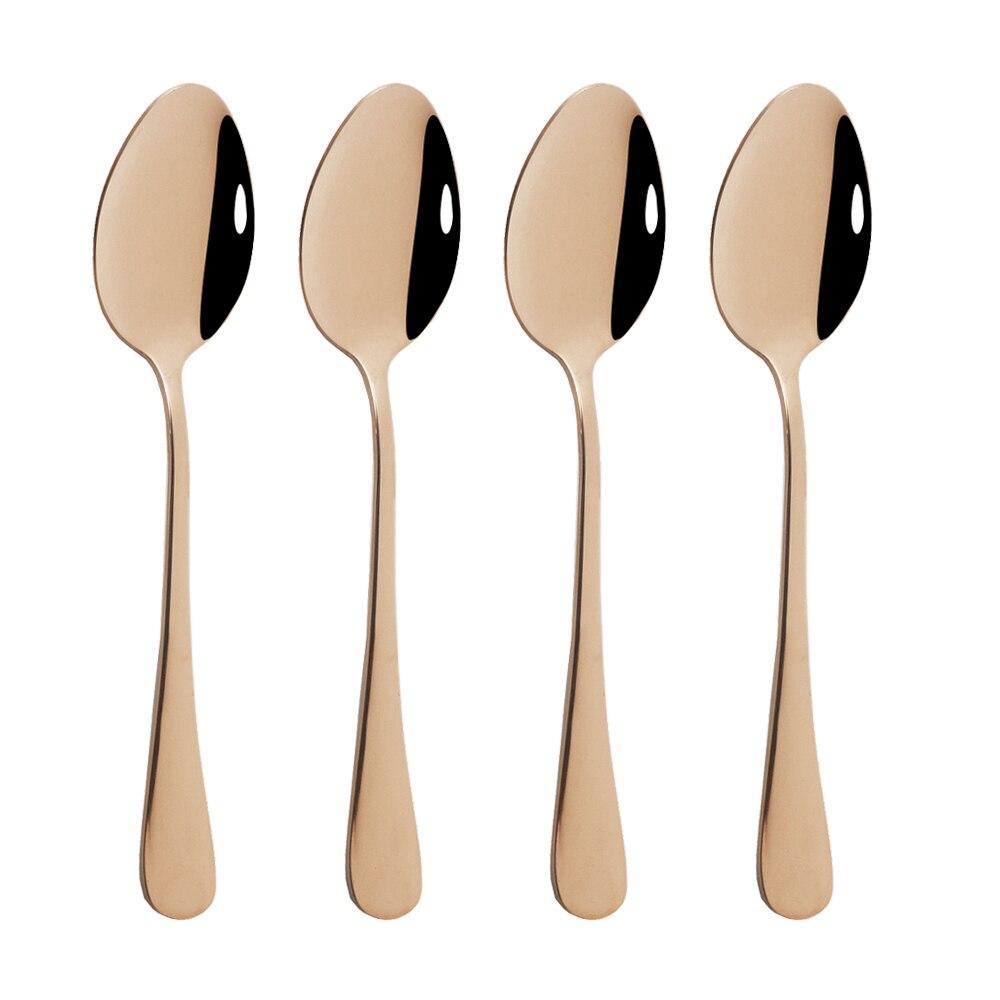 4Pcs Mirror Dinnerware Set Stainless Steel Flatware Cutlery Rainbow Set Kitchen Dinner Spoon Silverware Kitchen Tableware Set