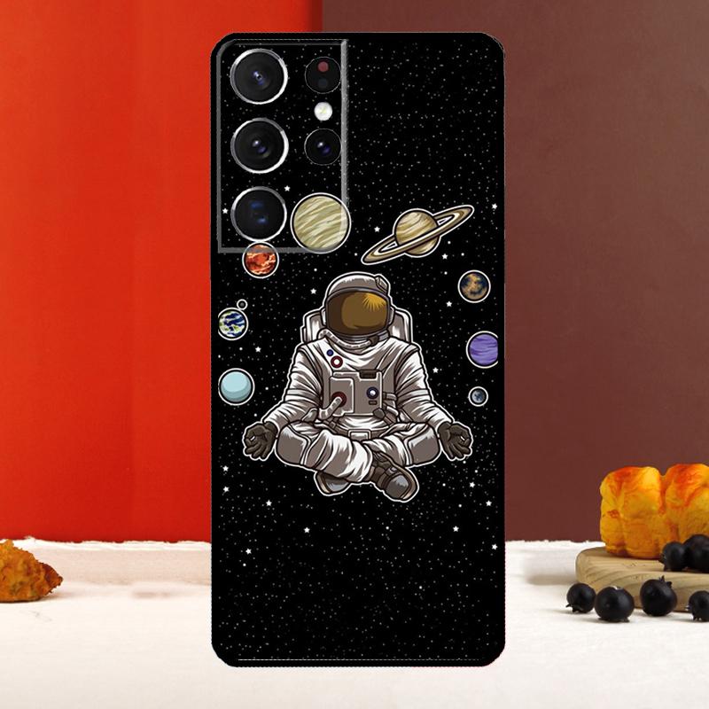 Space Astronaut illustration Cover For Samsung Galaxy S24 S25 Ultra S22 S23 Plus S20 S21 FE S9 S10 S25 FE Phone Case