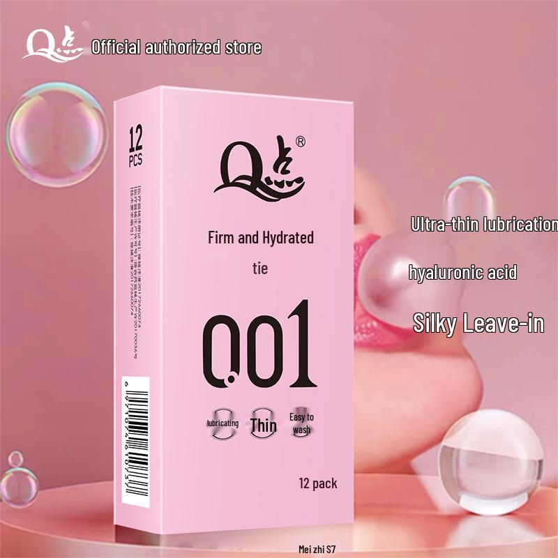 Q Point Ultra-Thin 001 Condoms: Lubricated, Spermicide-Free, for Men & Women, Enhanced Feel & Safety