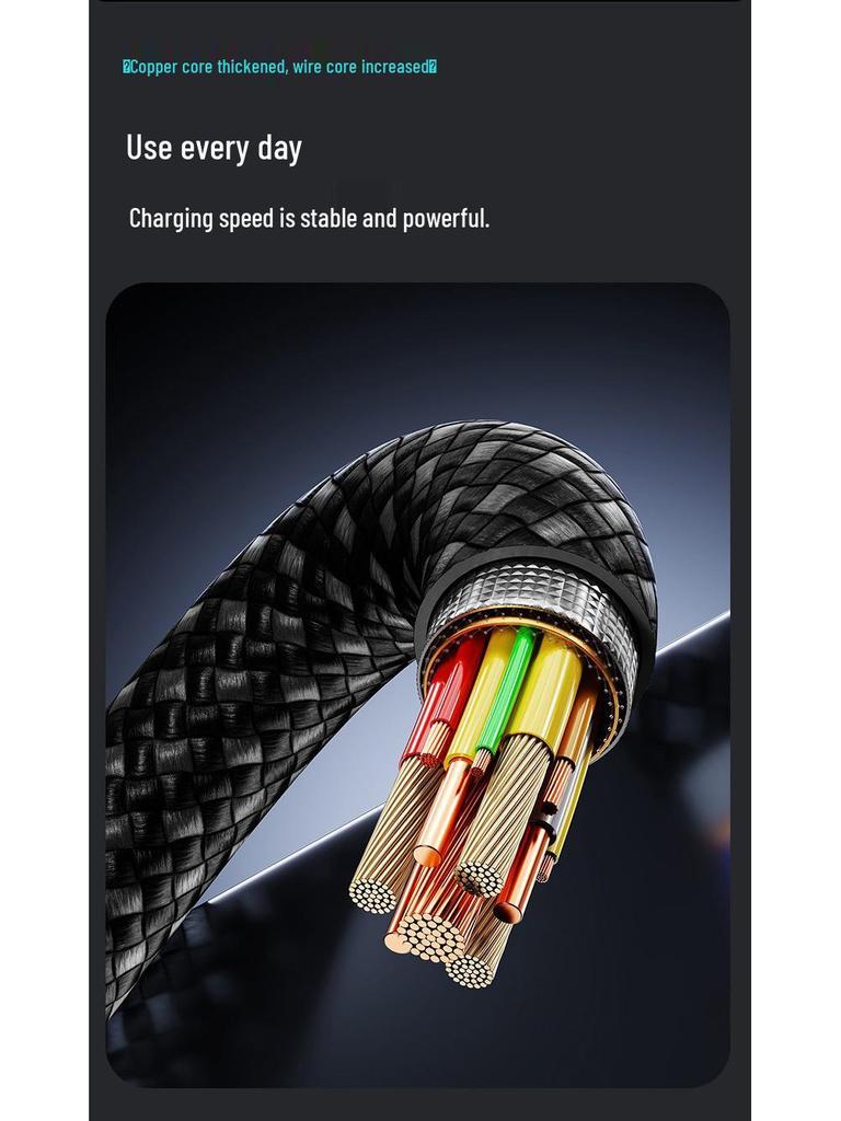 Tungsten Gold 2-in-1 Fast Charging Cable, 240W, for iPhone 16 & Android