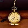 Orologio da tasca circolare dorato da uomo Orologio da tasca al quarzo con catenella vintage Regalo souvenir