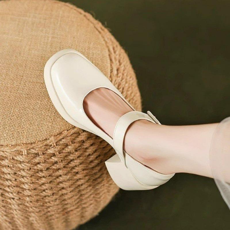 New Fashion Women Mid Heel Pumps 2024 New Women Shoes Classic Black Thick Heel High Heels Shoes for Work Ladies Shoes