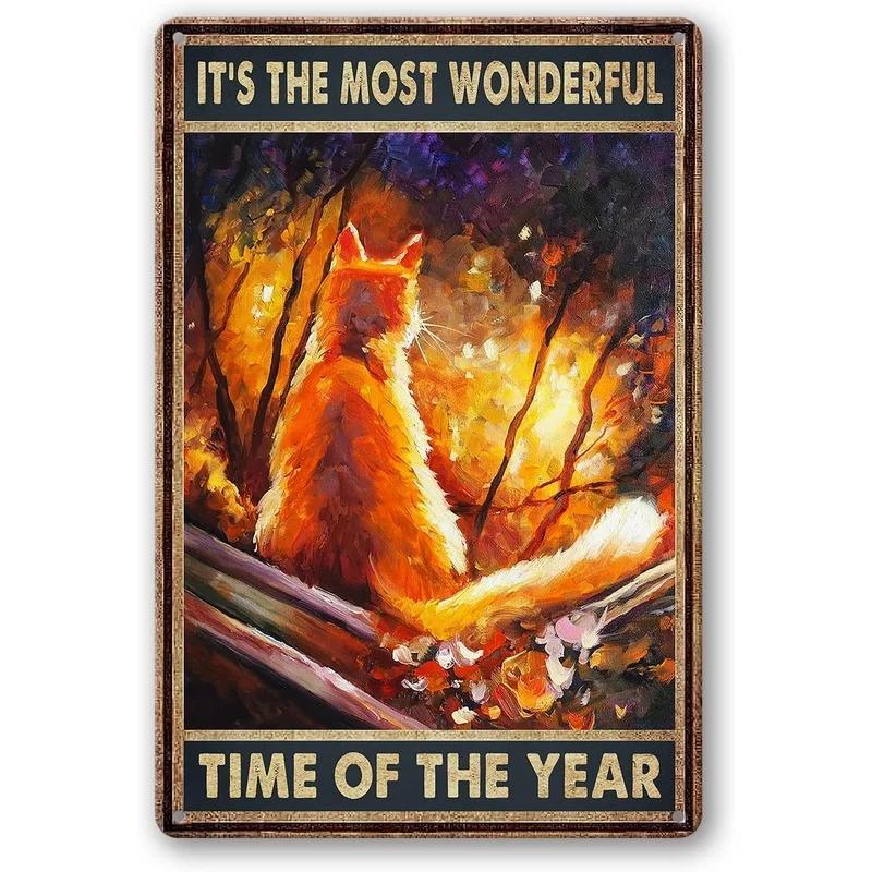 Funny Cat Decor Metal Tin Signs I Do What Want Cute Cats Posters Wall Art Sign for Aesthetics Bathroom Garden Home Decoration