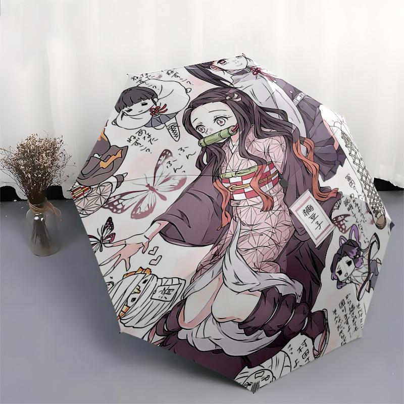 1pc Kaguya-sama: Love Is War Inspired Automatic Opening Folding Umbrella with Bamboo Stick Handle - Perfect for Fans, Travelers, and Daily Use.U040