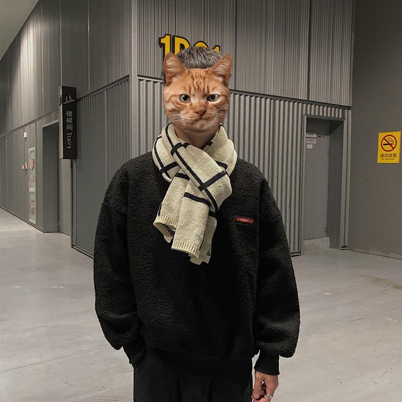 Pánská zimní šála Narozeninový dárek pro přítele Studenta Vlněná Korejský styl Všestranná Pletená Hřejivá Pár Nákrčník