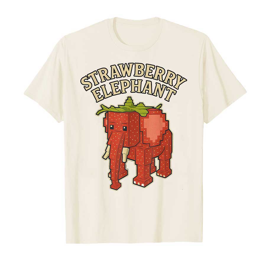 Strawberry Elephant Funny Italian Brainrot Kids Gaming Meme T-shirt For Men Women 100% Cotton T Shirts Short Sleeve Tops P495