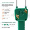 Digital Cereal 14 Hygrometer Kinds Grain Moisture Meter Voice Alarm Metal Probe High Sensitivity