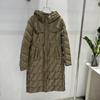 White Duck Down Jacket Women's Medium and Long Over the Knee New Waist and Thin Medium and Thick Lightweight Hooded Jacket