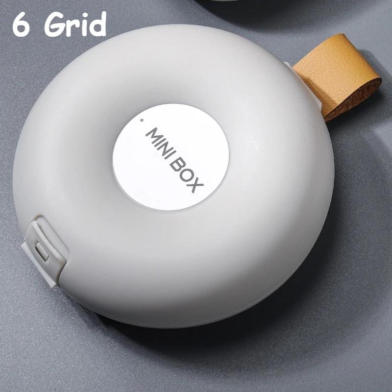 Modern And Simple Pill Storage Box Comes With A Lanyard Anti-Loss 4 Grids Mini Compartment Flip-Top Sealed Storage Box