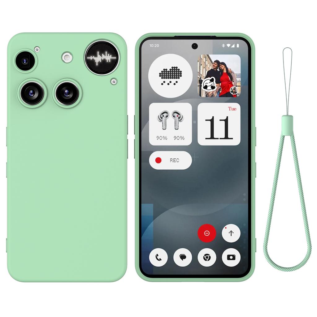 Luxury Liquid Silicone Case for Nothing Phone 3 Matte Shockproof Soft Bumper Lanyard Cover Funda for Nothing Phone3 A024