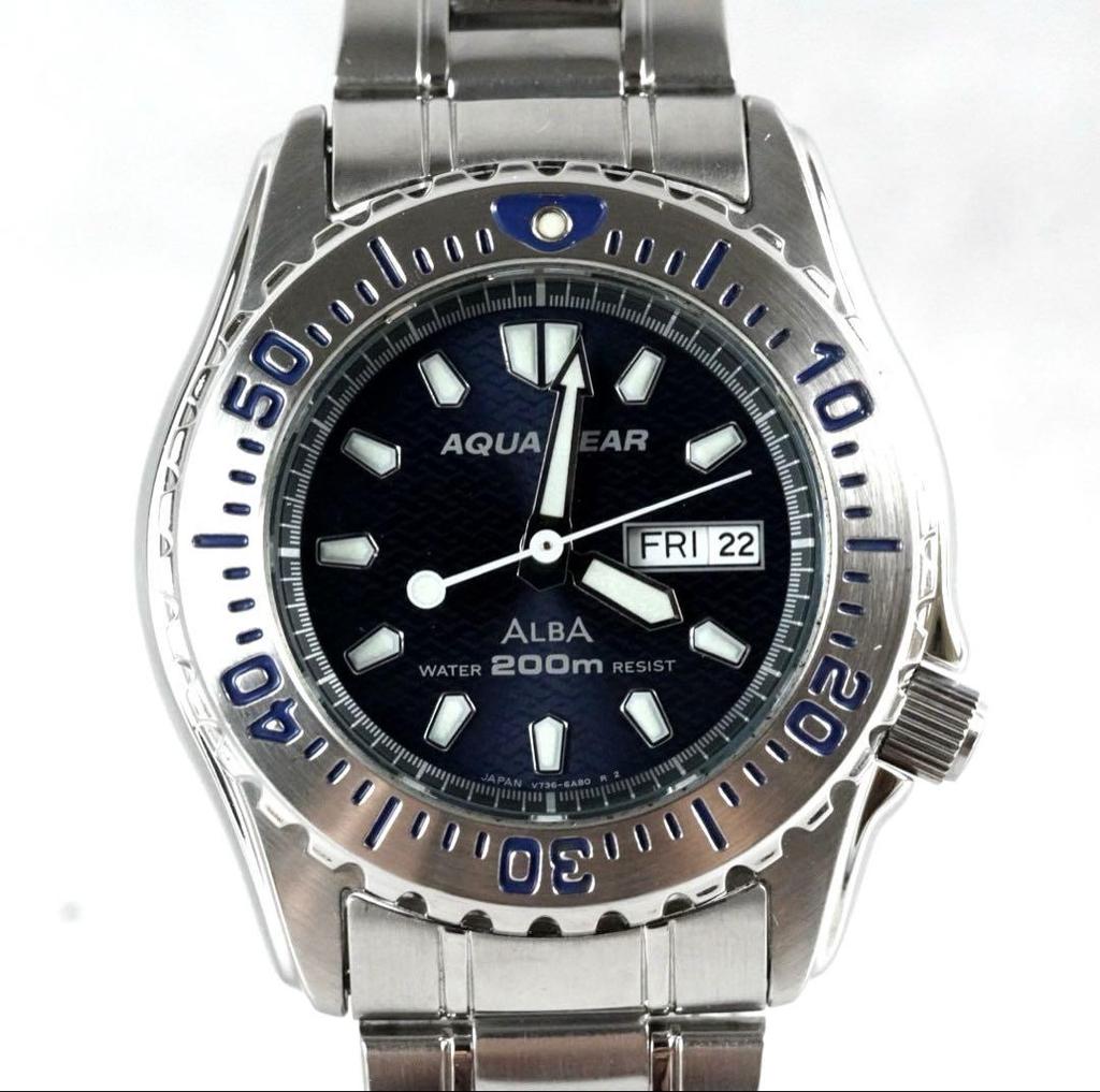 [USED] ALBA Seiko Aqua Gear Day Date Diver's Quartz Watch