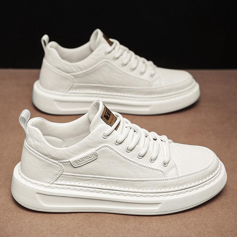 

Autumn new casual leather shoes platform-soled sports little white board shoes 39 бежевый