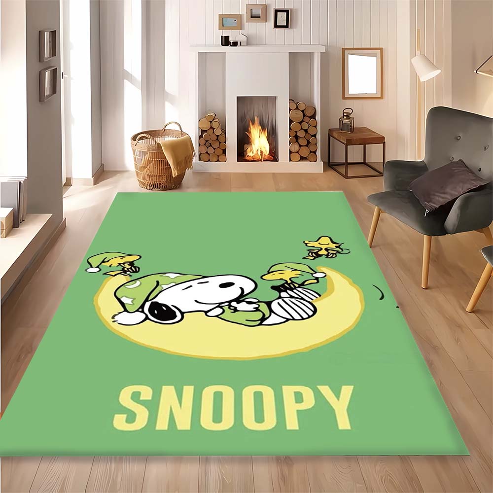 Snoopy Cartoon Print Rug Mat, Decorative Rug for Home, Bedroom, Bedside, Doormat, Bathroom Mat, Gift for Friends and Family.