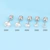 Fashion Four Claw Zircon Cartilage Stainless Steel Ear Stud Crystal Zircon Earrings Piercing Jewelry Steel Clear