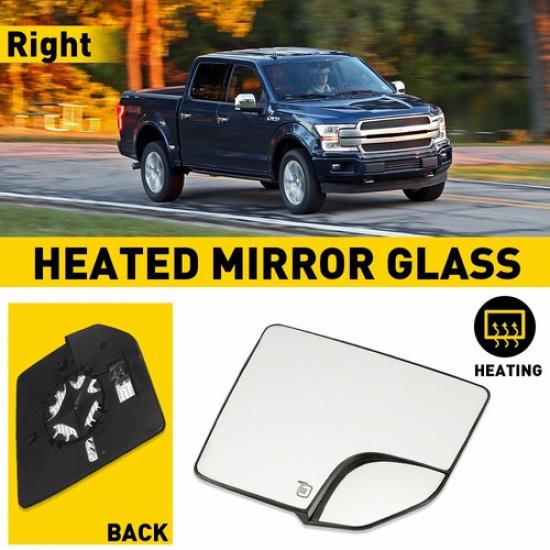 Right Passenger Wing Door Side Mirror Glass For Heated 2015- Ford F150 EXV