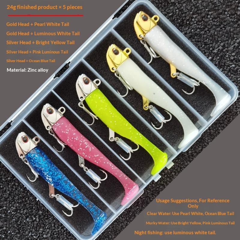 

5Pcs 24G/103Mm Artificial Soft Bait Lumious/Glow Mackerel Sea Bullet Bass Snapper Fishing Lure Wobblers Swimbait Jigging Baits