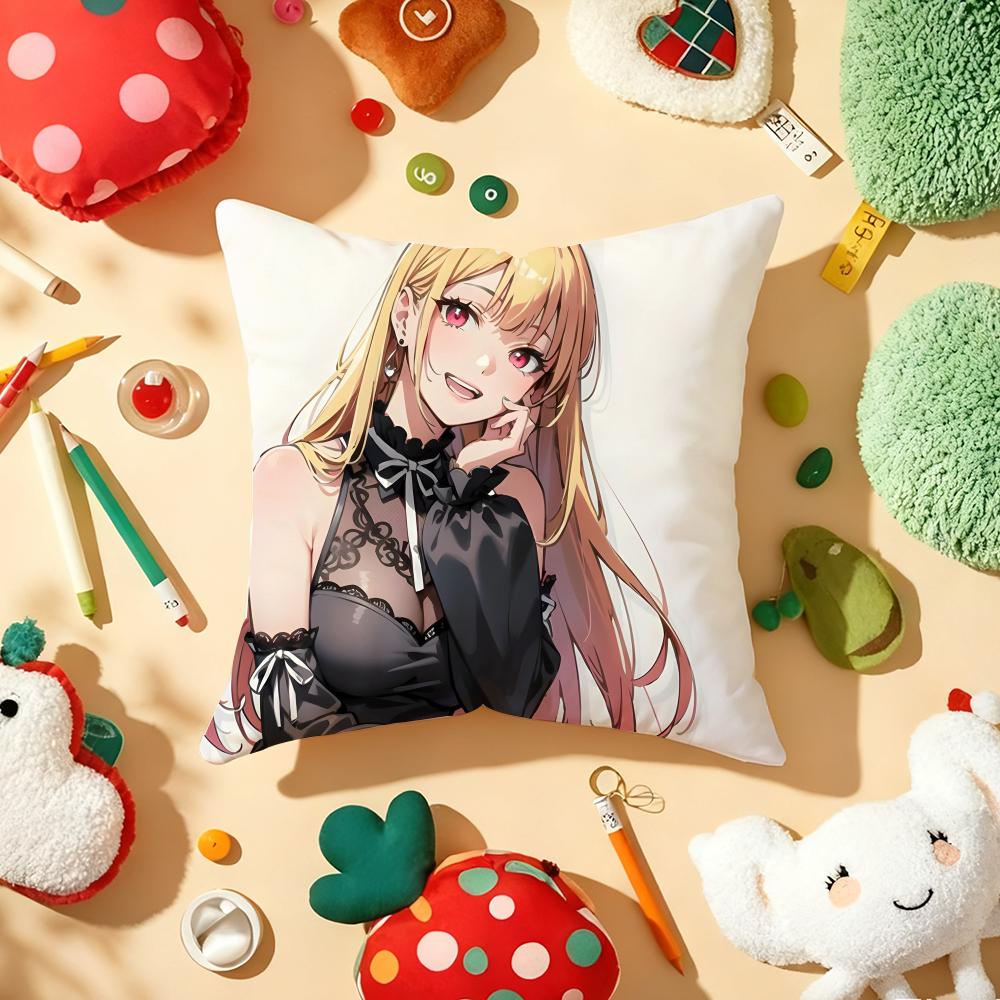 Anime MMy Dress Up Darling Cushion Cover Plush Fabric Soft DoubleSided Printed Sofa Warm Winter Home Gift Pillow Cover