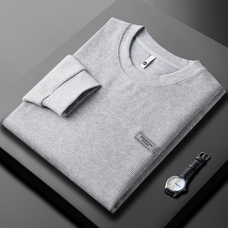 

Men s 2025 Trendy Grey Round Neck Hoodie: Autumn/Winter Casual, Slightly Loose, Comfortable, Long Sleeve Top. 4XL сірий