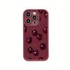 Black purple delicious cherry pattern phone case suitable for iPhone 17 16 15 14 13 12 11 Pro/Max/Plus anti drop and shockproof