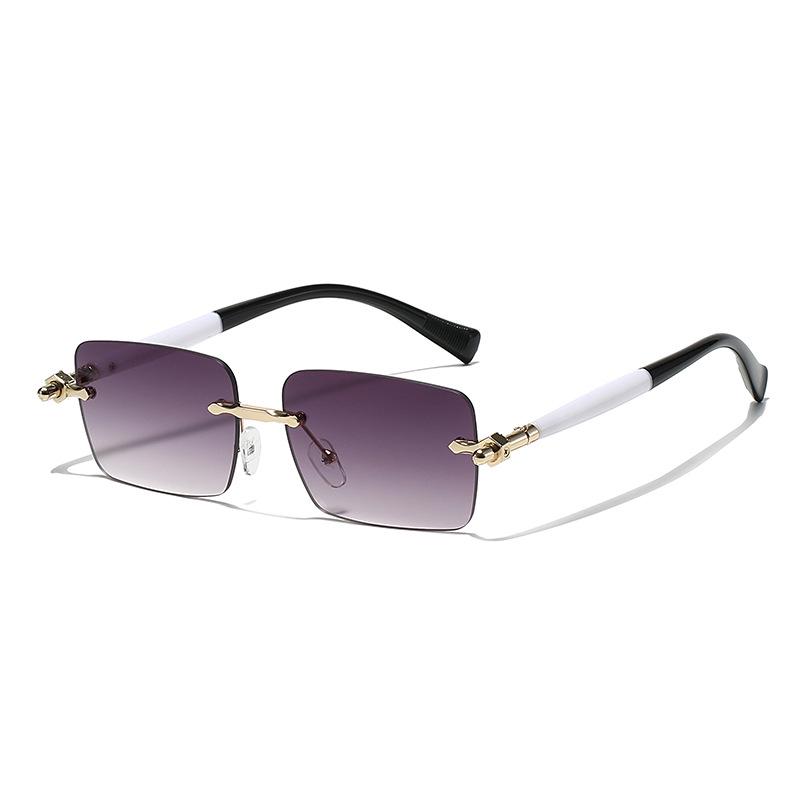 Frameless Cut-Edge High-End UV Protection Square Sunglasses