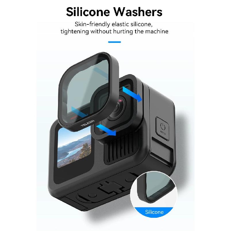 TELESIN ND8 ND16 ND32 ND64 CPL Lens Filter Set Aluminium Alloy Frame for GoPro Hero 13 Action Camera ND CPL Lens Filter
