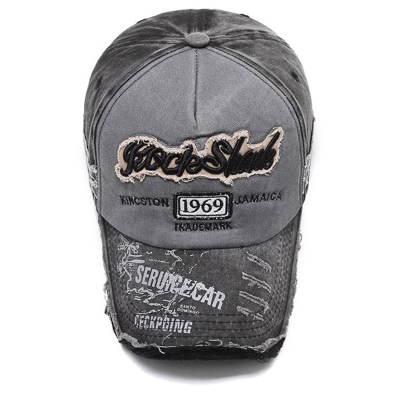 Hat Men and Women Spring and Summer Torn Edge Cowboy Hat Washing Old Baseball Hat Outdoor Sunshade Fishing Hat Trend