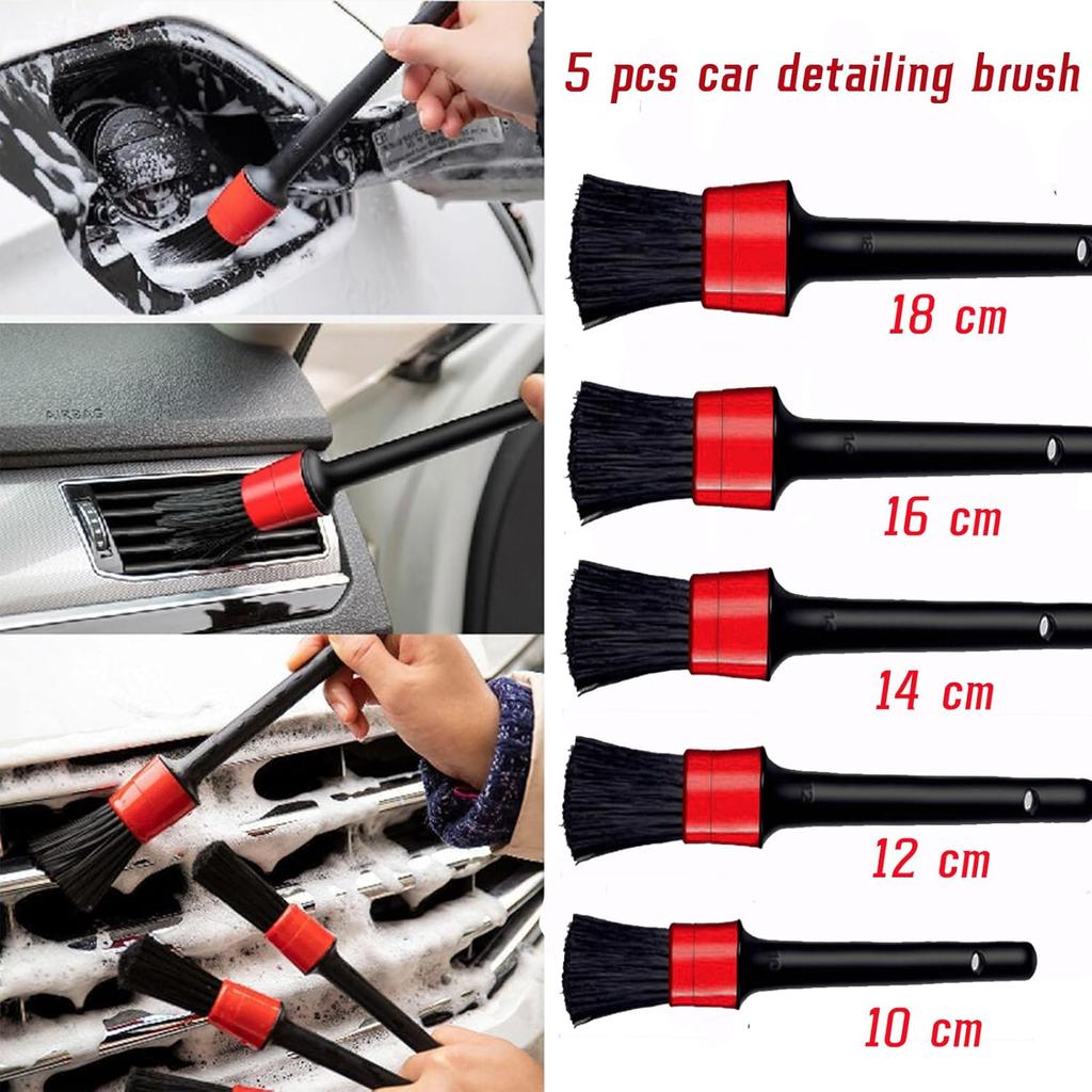 10Pcs Auto Car Detailing Brush Set,Car Interior Cleaning Kit,Including 5Pcs Car Detailing Brushes, 3Pcs Wire Brush And 2Pcs Different Soft Bristle