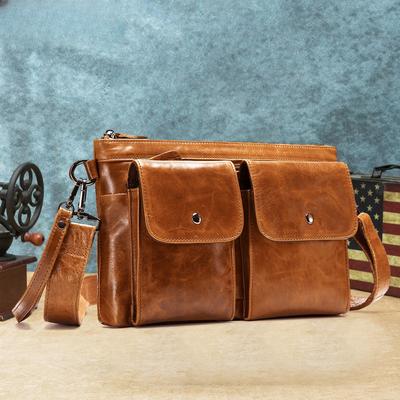 Genuine Leather Crossbody Bag, Men's Single-shoulder Bag, Casual Men's Bag, Large-capacity Commuting Clutch Bag