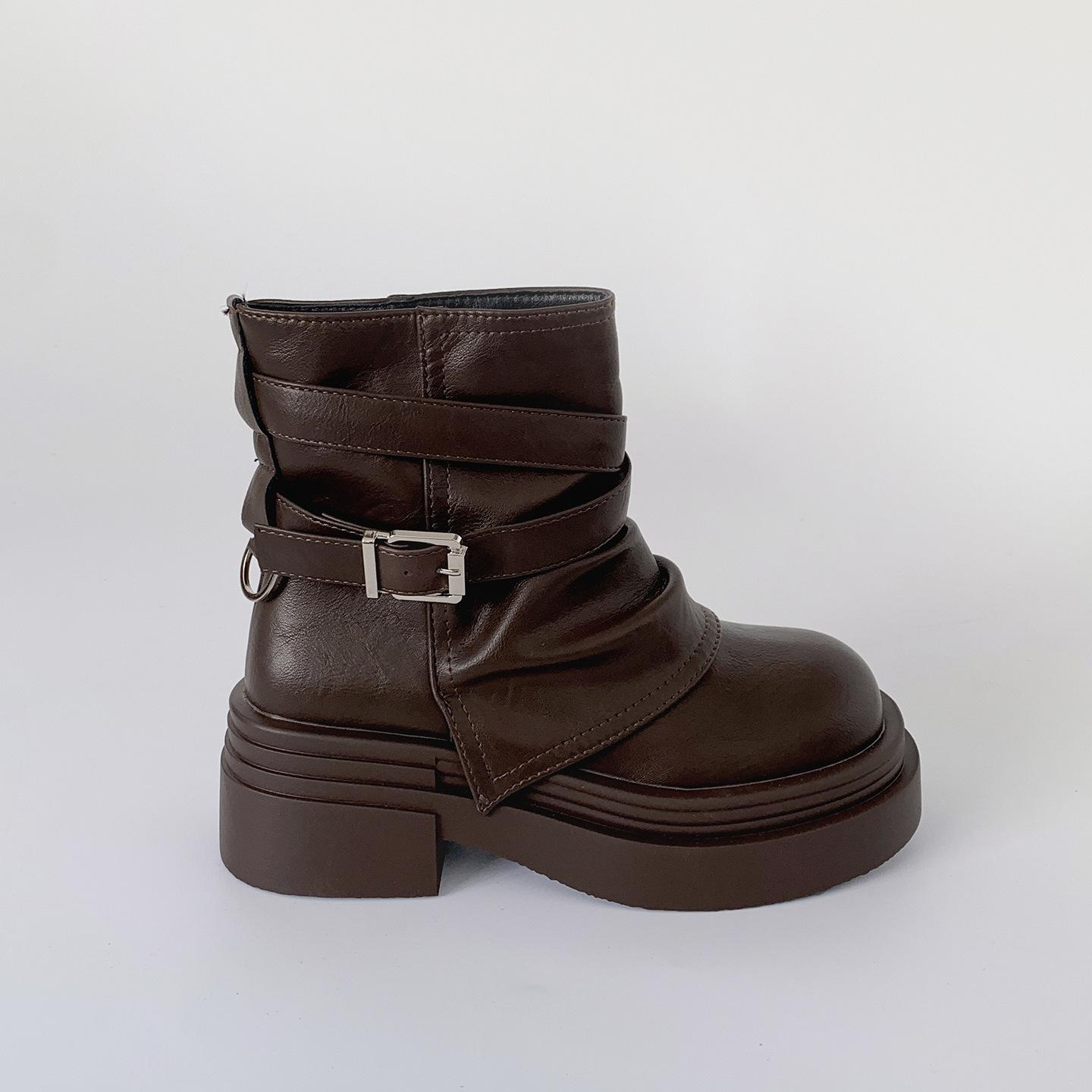 

Queen Fan Yinglun style black platform Martin boots women s 2025 new autumn retro versatile and thin short boots 39 хаки