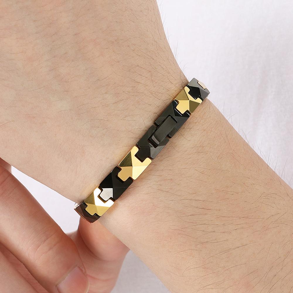 Herren Therapie Germanium Magnetarmband Wolfram Kugelketten Design Verstellbar Negative Ionen Gesundheitsarmbänder Nie zerkratzt