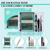 DIY Eyelash Extension Kit - 4 Piece Set W02 Segmented False Lashes Kit - Self-Grafting Eyelash Set Box - Customizable Makeup