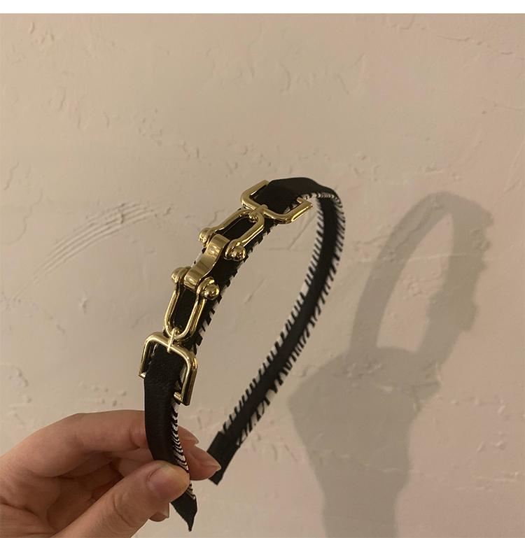 

Французская цепочка для девочек, обруч для волос, модная универсальная темпераментная шпилька, повязка на голову, ювелирные изделия белый/чёрный