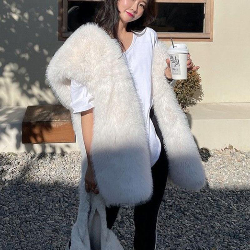 High-quality V Neck Fake Fur Vest Thickened Autumn Winter Plush Waistcoat Mid Length Sleeveless Furry Tanks Cardigan Tops Sleeveless Jackets Female