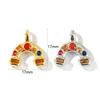2 Pcs Weather Collection Charms Multicolor Rainbow Micro Pave Cubic Zirconia Brass Pendants For DIY Necklace Making 17mm X 17mm