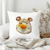 Fun Fried Egg Cute Pillow Case Bedroom Sofa Living Room Backrest Decoration Square Cushion Nap Time