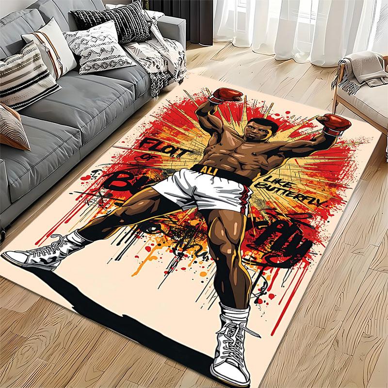 Boxing Legend Illustration suitable as a non-slip mat for the living room or bedroom sofa
