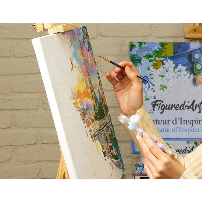 Figured'art peinture par numéro adulte farandole de parapluies - kit de loisir créatif diy numéro d'art - 40x50cm sans châssis