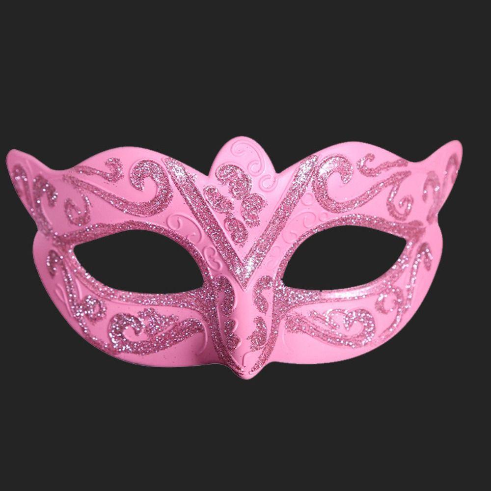 Plastic Halloween Masks Party Cosplay Props Venice Mask Personality Glitter Mask  Women