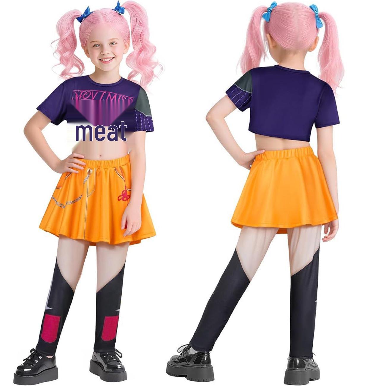 

K-POP Костюм для косплею дівчачої групи Мисливців на демонів для дітей - Костюм на Хелловін для маленької дівчинки Люмі Зої Міри 130 cm