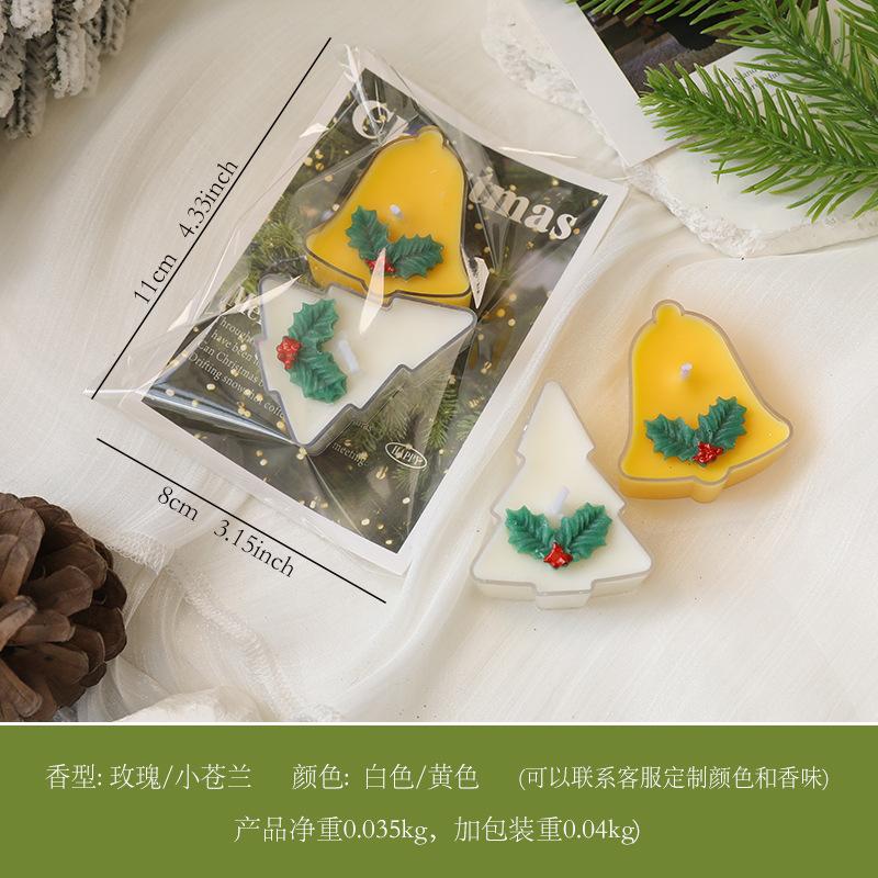 2PCS Christmas Tealight Candle New Year Candles Holiday Festive Home Decoration Soywax Guest Gift Set Scented Candle