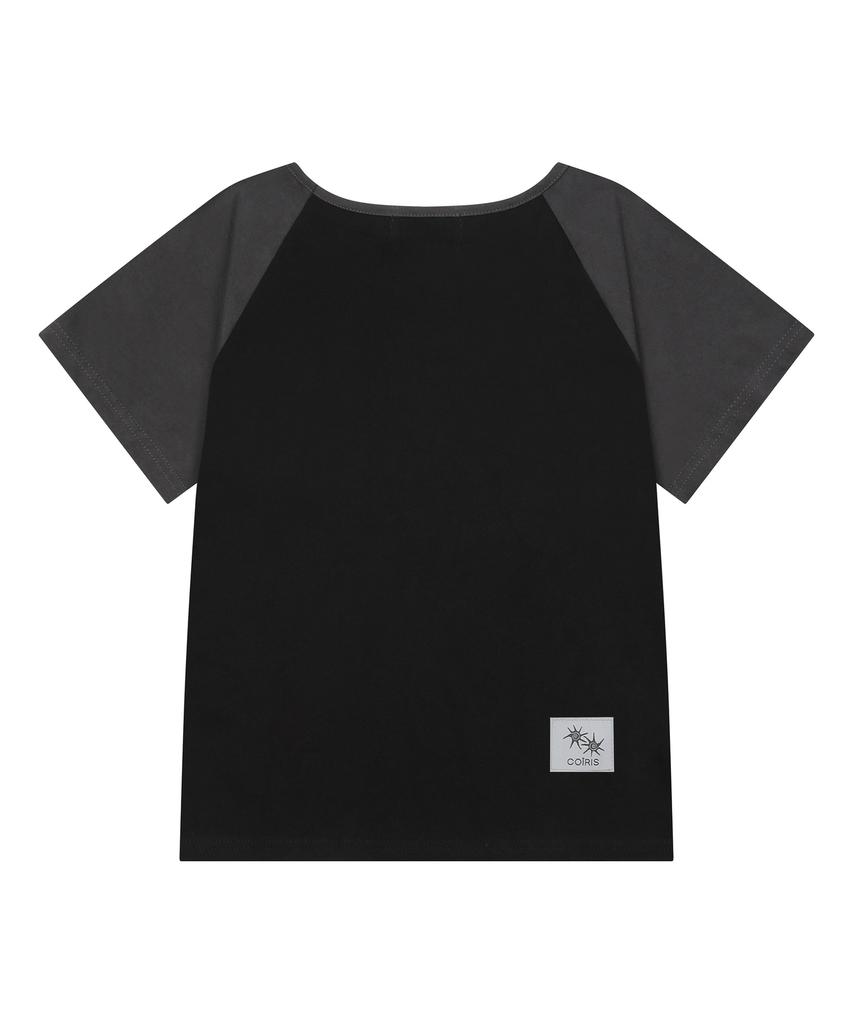 Koiliseu Lash Raglan Contrast Short Sleeve T-Shirt (2 Colors)