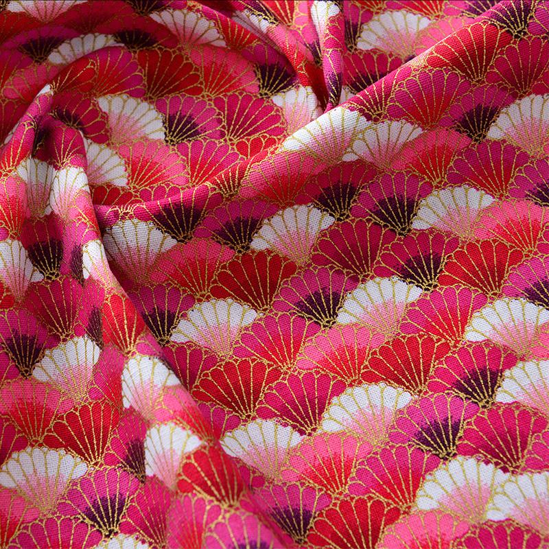 Breiter 140cm Baumwoll-Japanischer Stil Bronzefarbener Jacquard-Satin-Stoff für Cheongsam Kimono Nähen DIY Tasche Handgefertigter Patchwork-Stoff