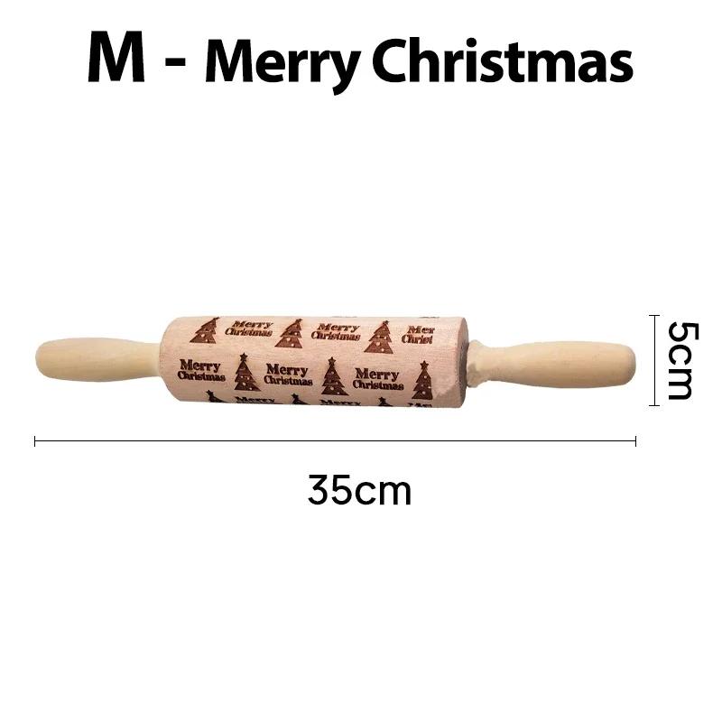 3D Pattern Flower Snowflake Rattan Wooden DIY Baking Tools Laser Engraved Christmas Embossed Rolling Pins Cookie Mold 2025