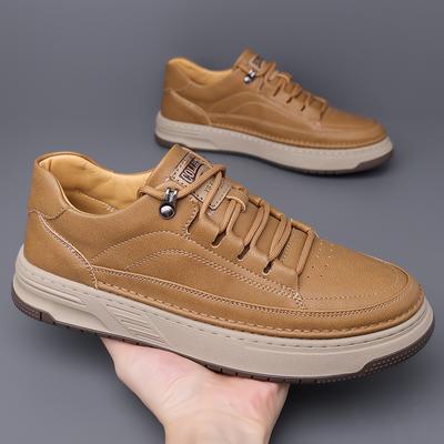 Klassieke Heren Casual Leren Platte Designer Schoenen Hoge Kwaliteit 2024 Nieuw Trendy Alles-match Platform Casual Schoenen Britse Oxford Schoenen