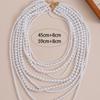 ZA hot sale, French pearl exaggerated pearl collarbone sweater chain, multi-layer items