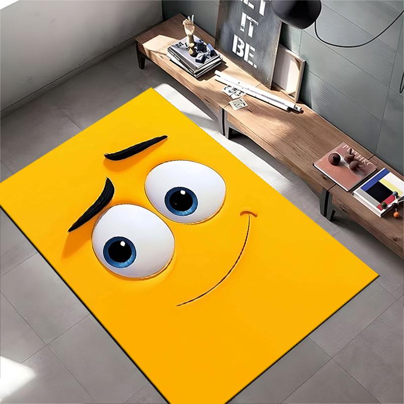 Cheerful Yellow Smiley Face Suitable As a Non-slip Mat for the Living Room or Bedroom Sofa